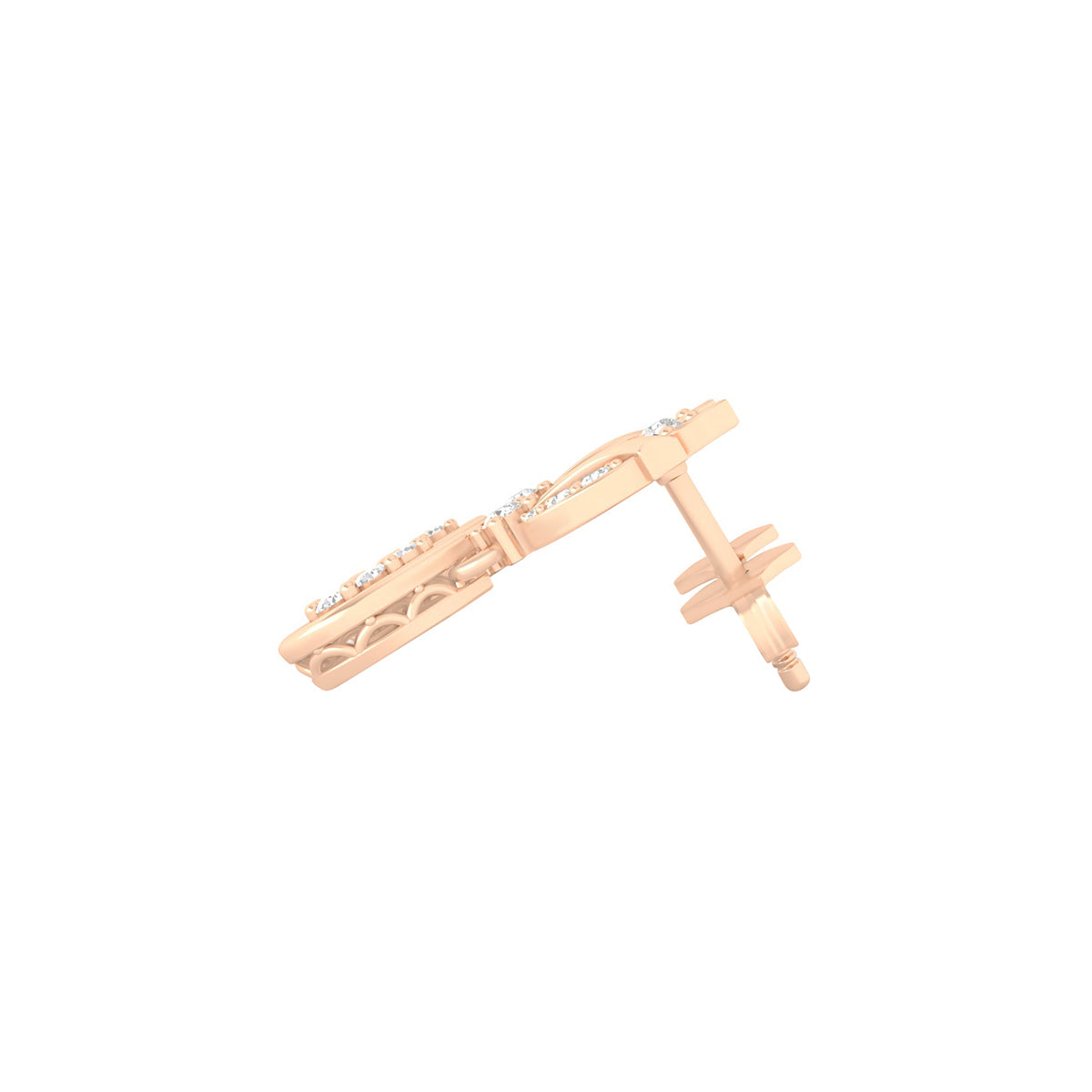 18KT Rose Gold with White Diamond Drop Earrings 0.42cts