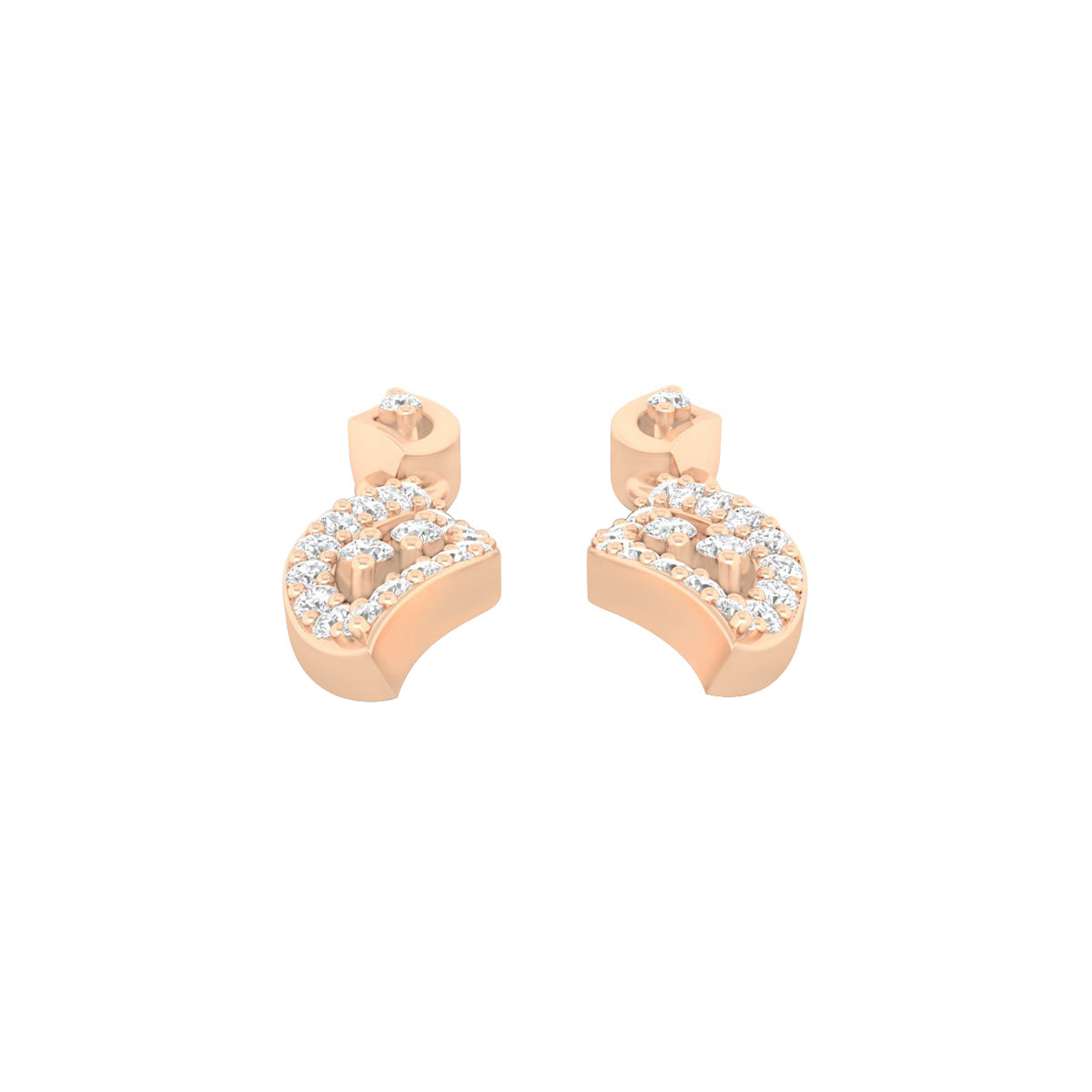 18KT Rose Gold with White Diamond Drop Earrings 0.22cts