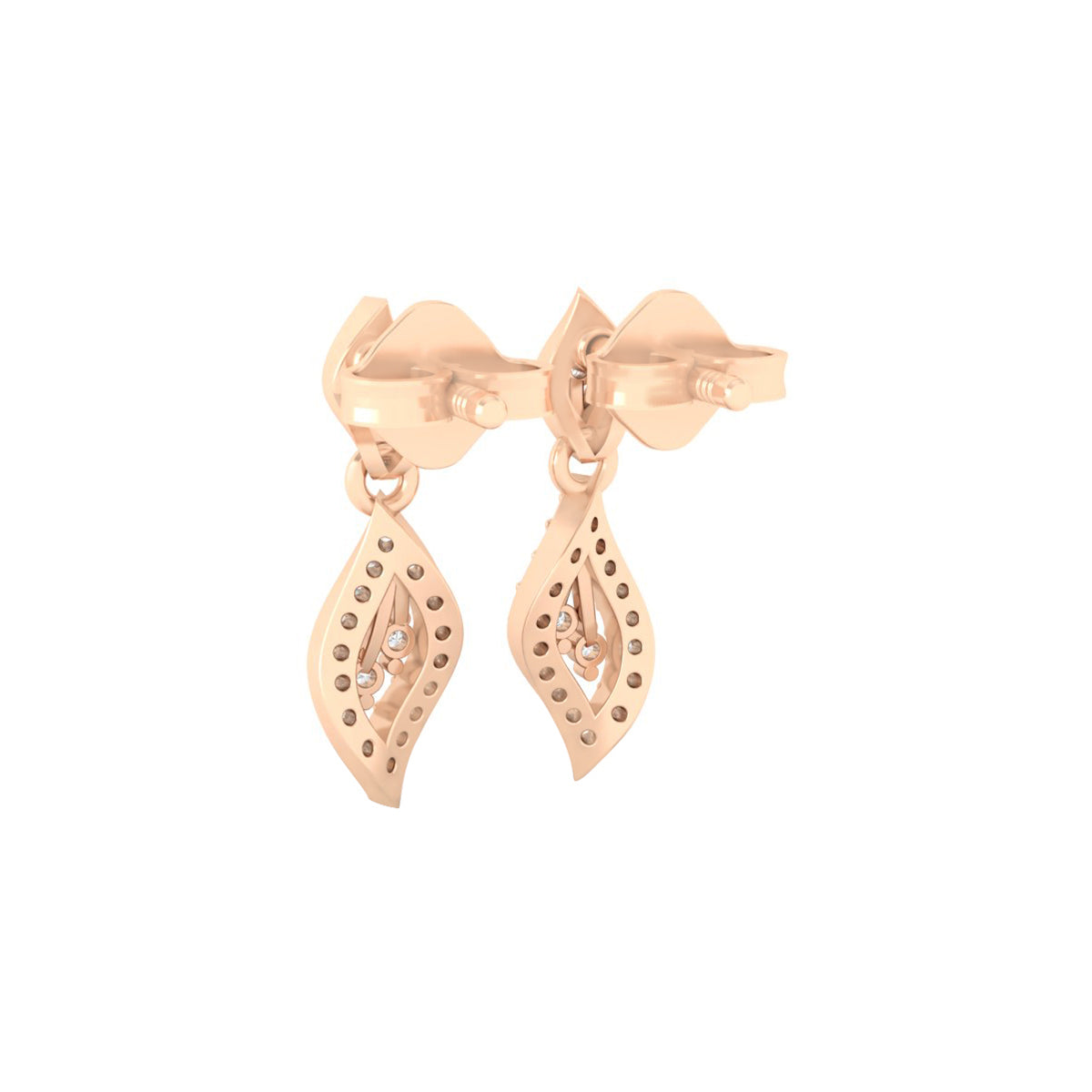 18KT Rose Gold with White Diamond Drop Earrings 0.22cts