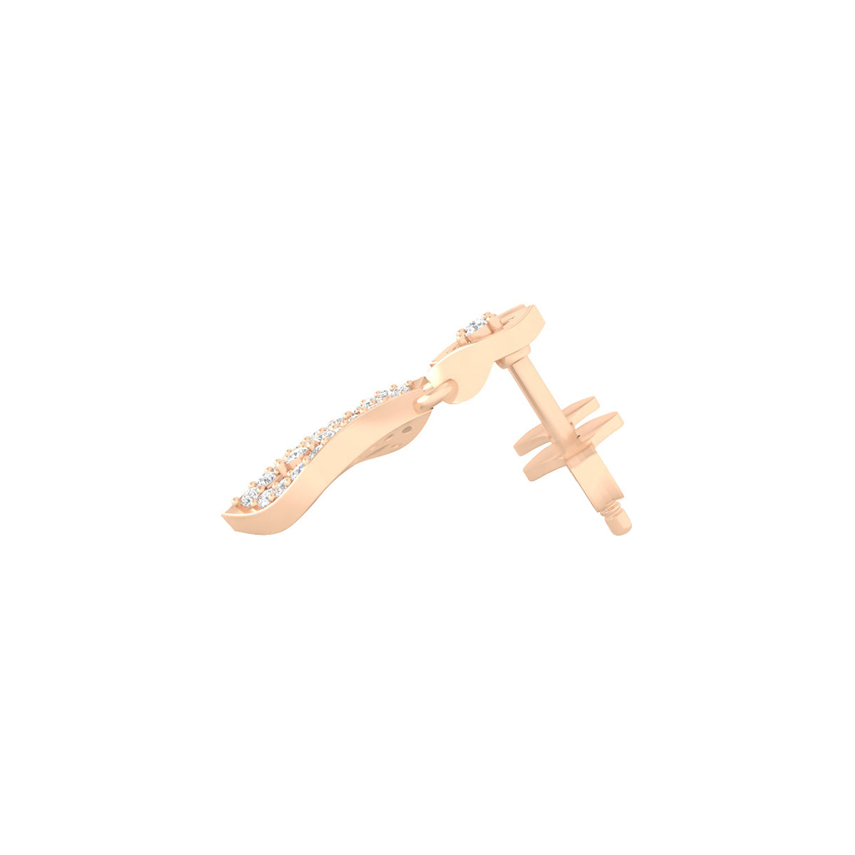 18KT Rose Gold with White Diamond Drop Earrings 0.22cts