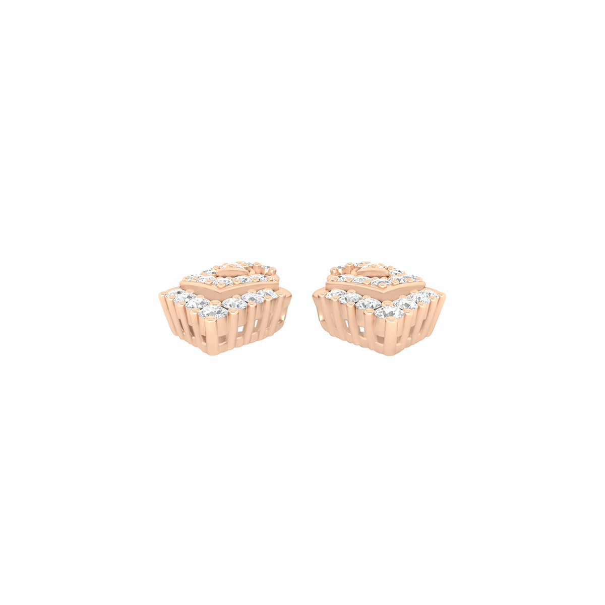 18KT Rose Gold with White Diamond Drop Earrings 0.80cts