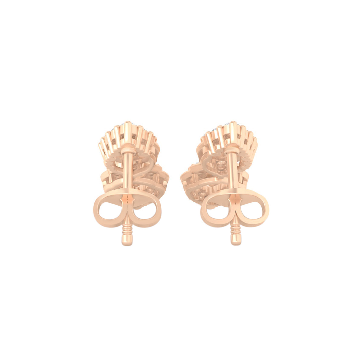 18KT Rose Gold with White Diamond Drop Earrings 0.80cts