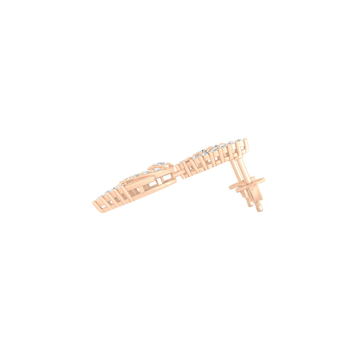 18KT Rose Gold with White Diamond Drop Earrings 0.80cts