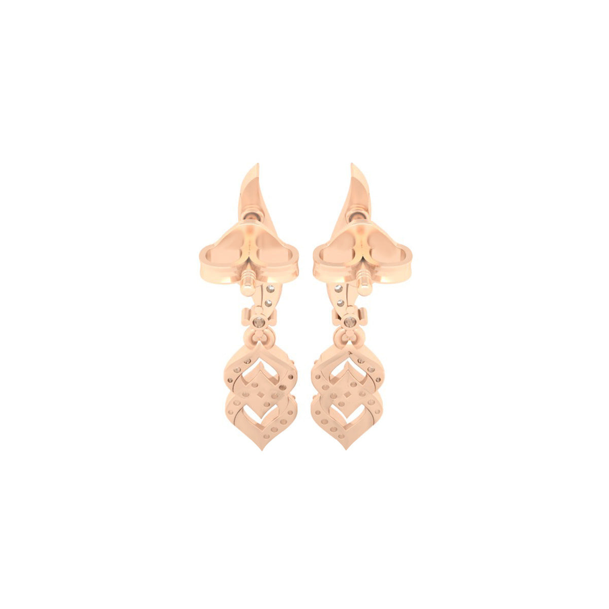 18KT Rose Gold with White Diamond Drop Earrings 0.27cts