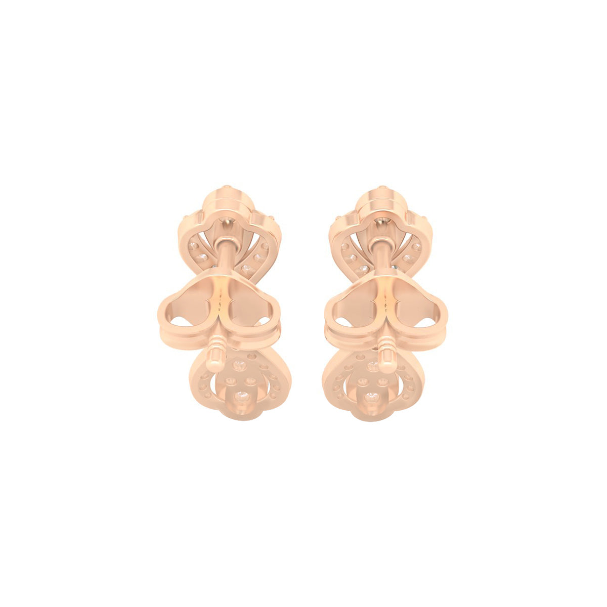 18KT Rose Gold with White Diamond Drop Earrings 0.54cts