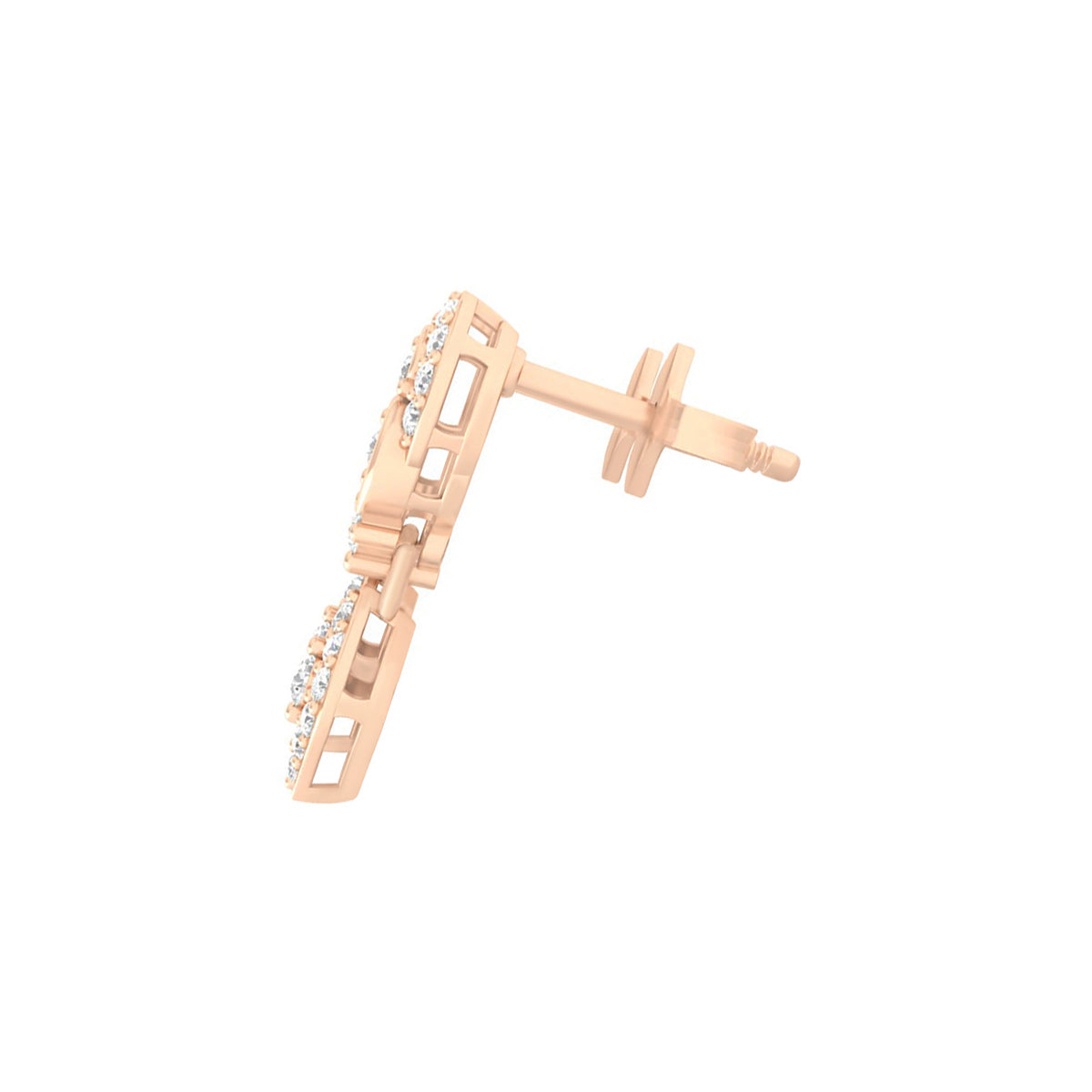 18KT Rose Gold with White Diamond Drop Earrings 0.41cts