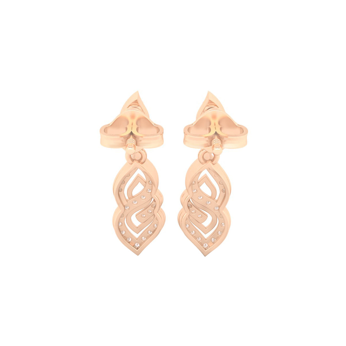 18KT Rose Gold with White Diamond Drop Earrings 0.44cts