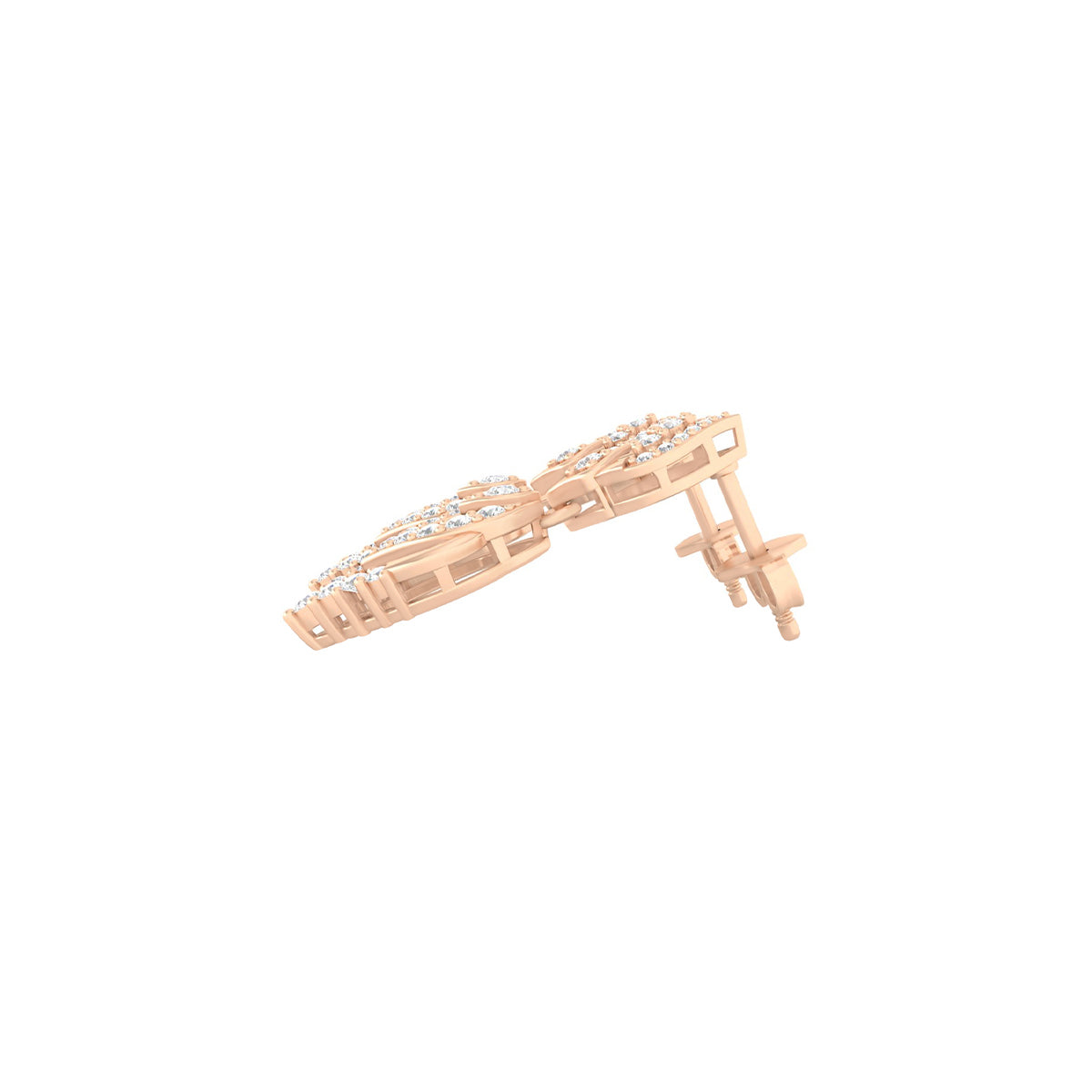 18KT Rose Gold with White Diamond Drop Earrings 0.81cts
