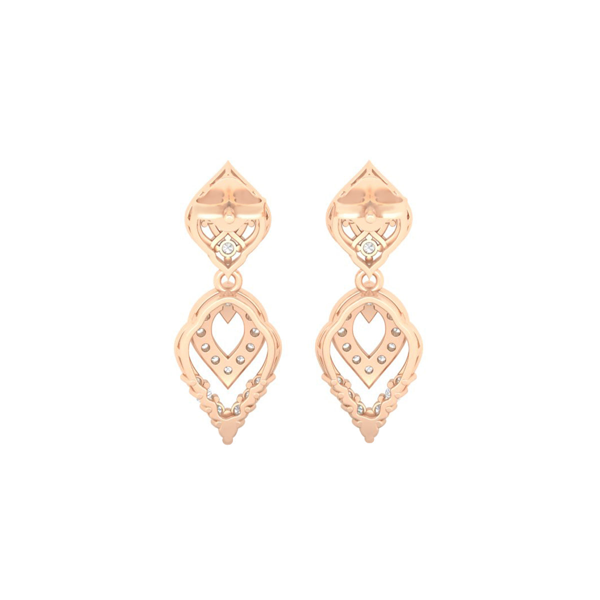 18KT Rose Gold with White Diamond Drop Earrings 0.81cts