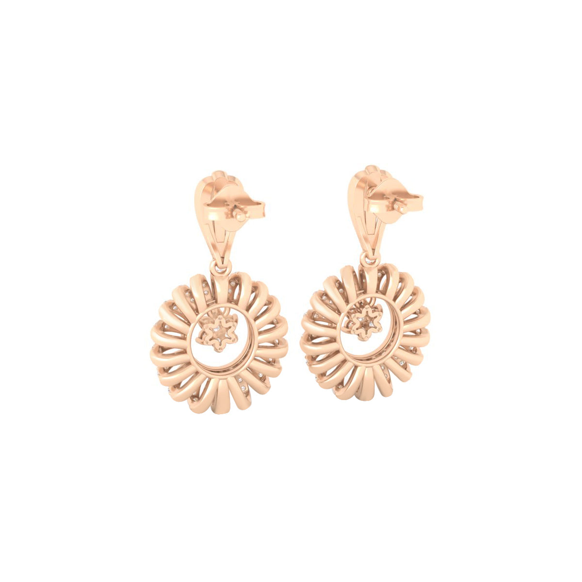 18KT Rose Gold with White Diamond Drop Earrings 0.94cts