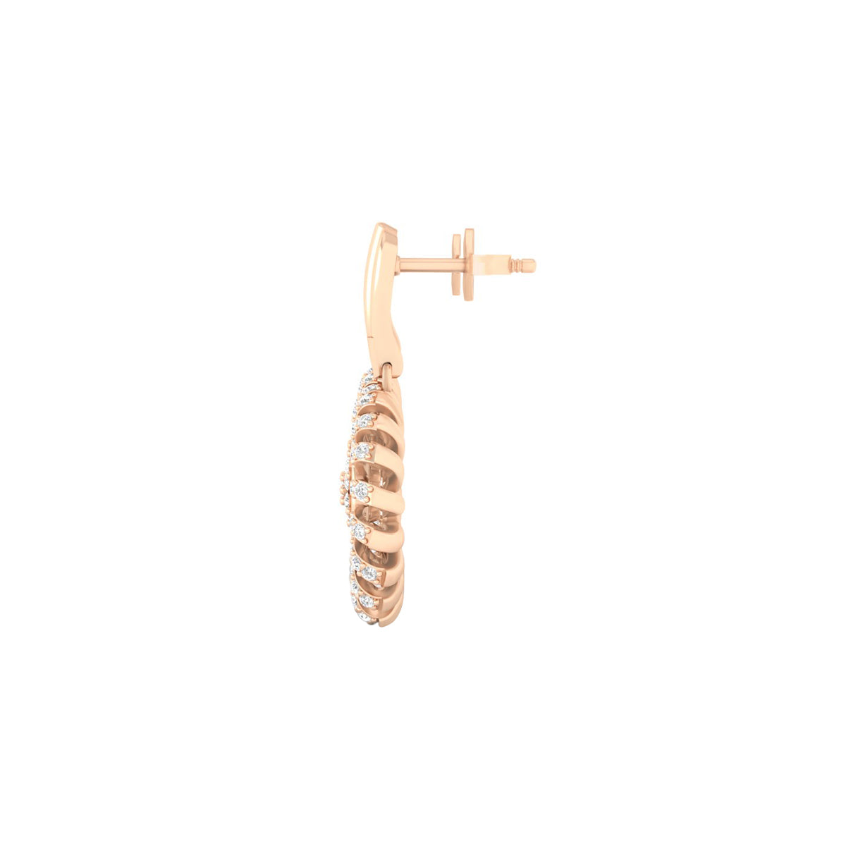 18KT Rose Gold with White Diamond Drop Earrings 0.94cts