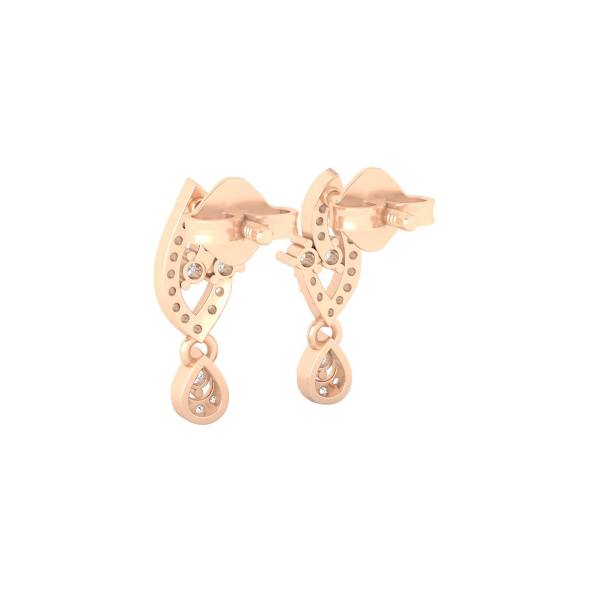 18KT Rose Gold with White Diamond Drop Earrings 0.28cts