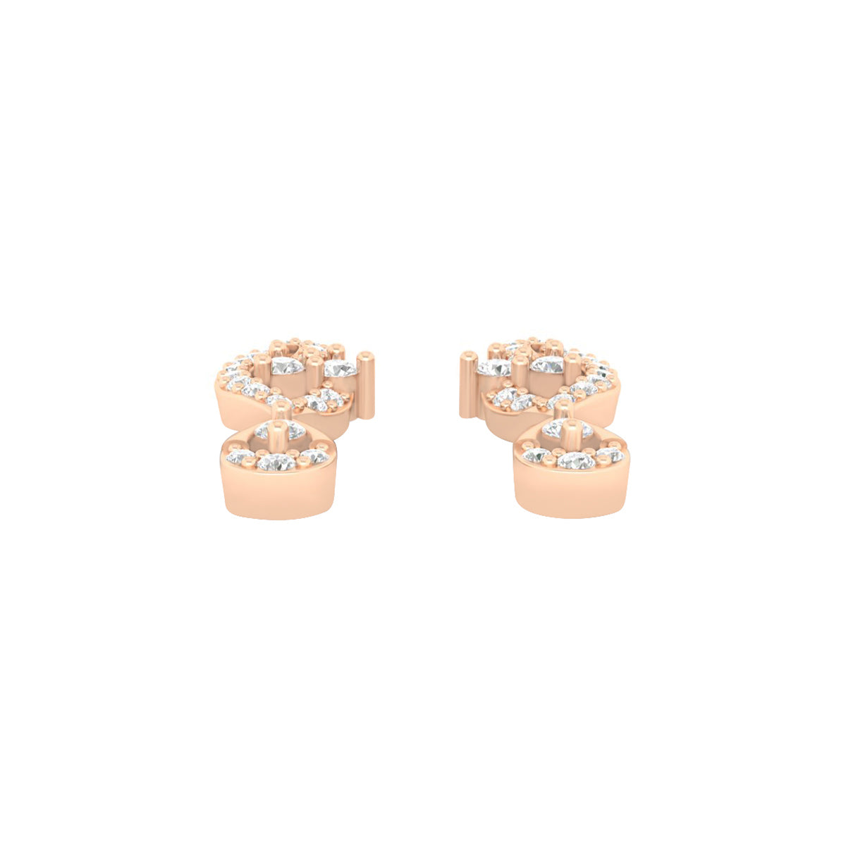 18KT Rose Gold with White Diamond Drop Earrings 0.28cts