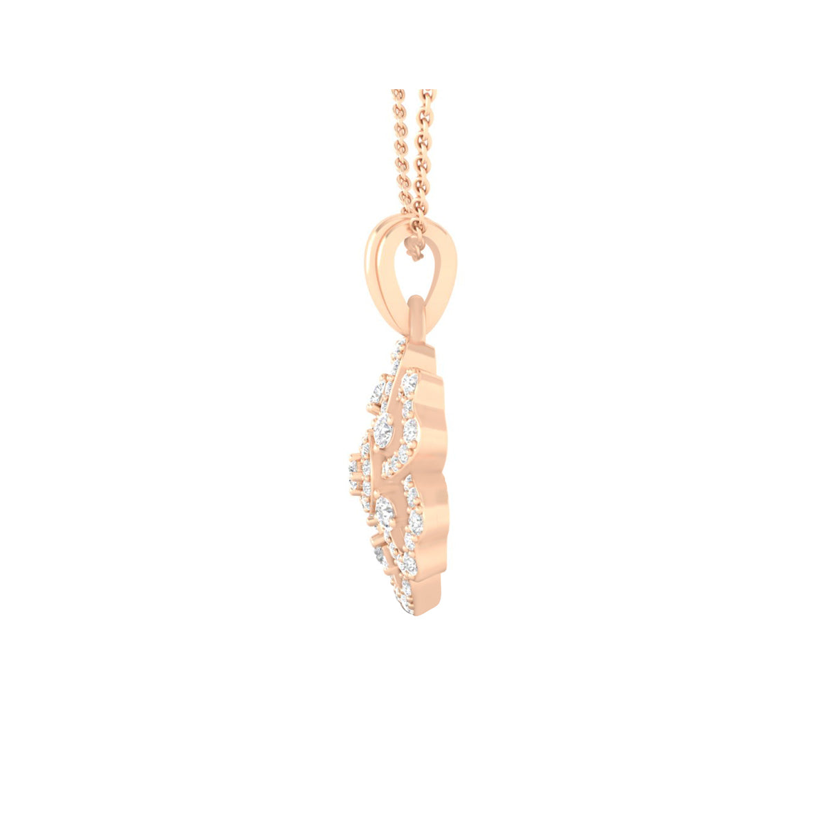18KT Rose Gold with White Diamond Pendant 0.66cts
