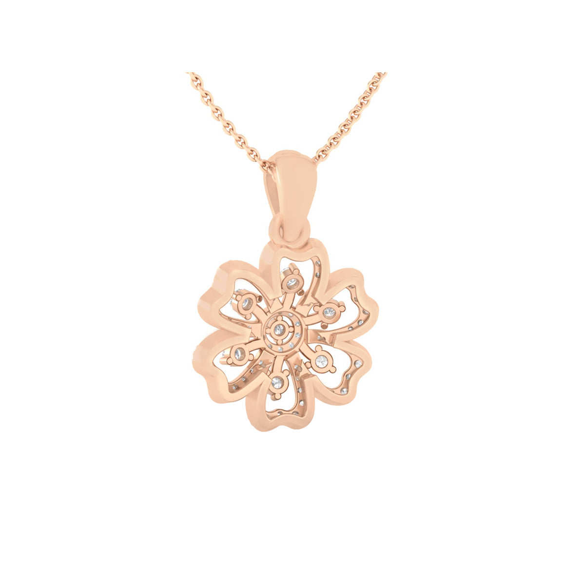 18KT Rose Gold with White Diamond Pendant 0.66cts