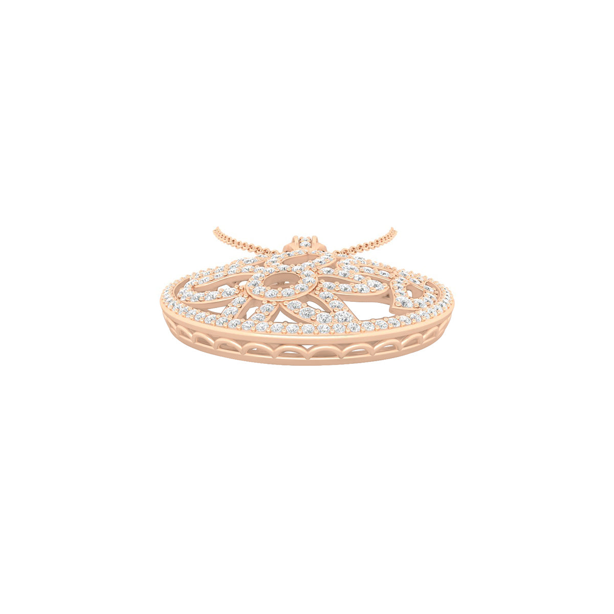 18KT Rose Gold with White Diamond Pendant 1.25cts