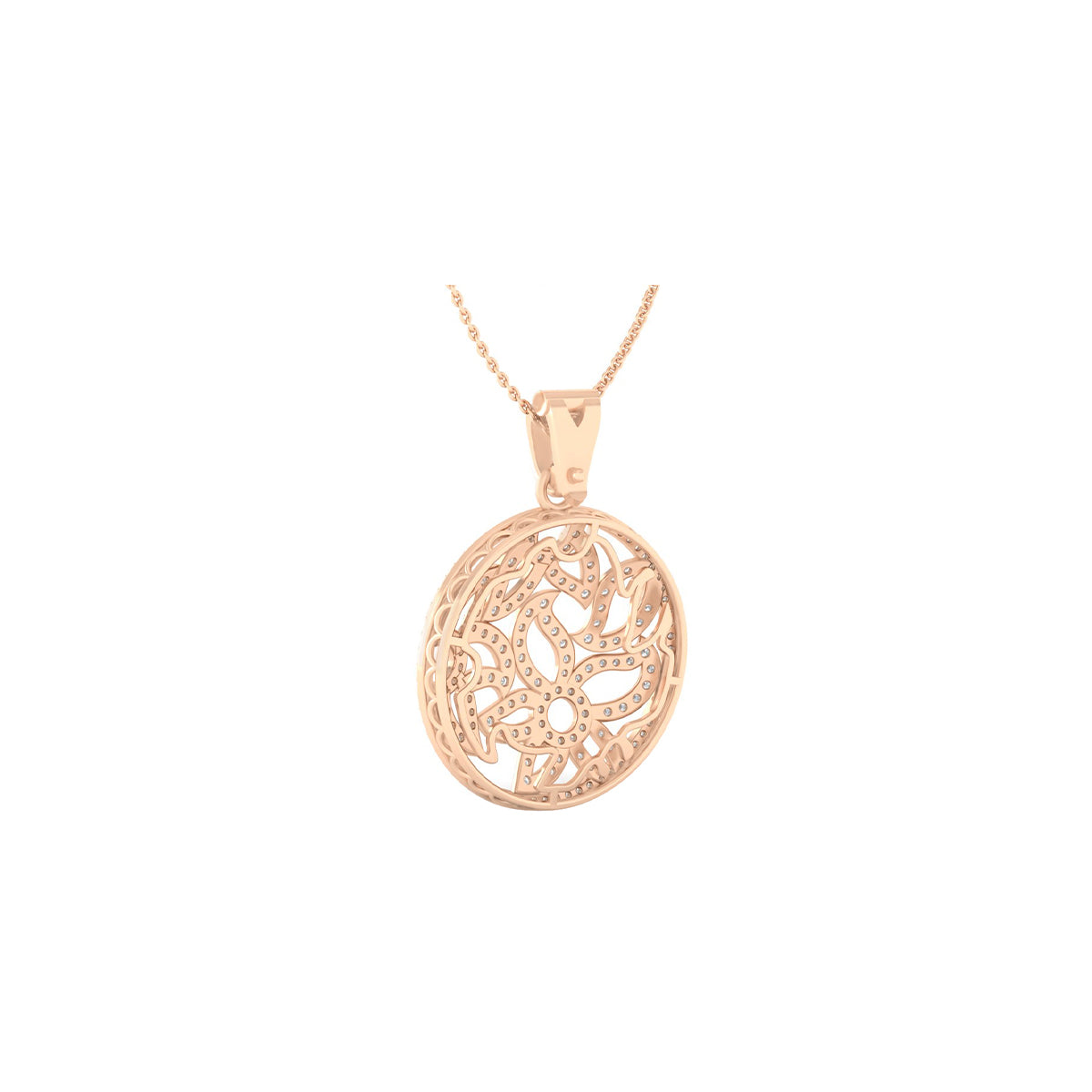 18KT Rose Gold with White Diamond Pendant 1.25cts