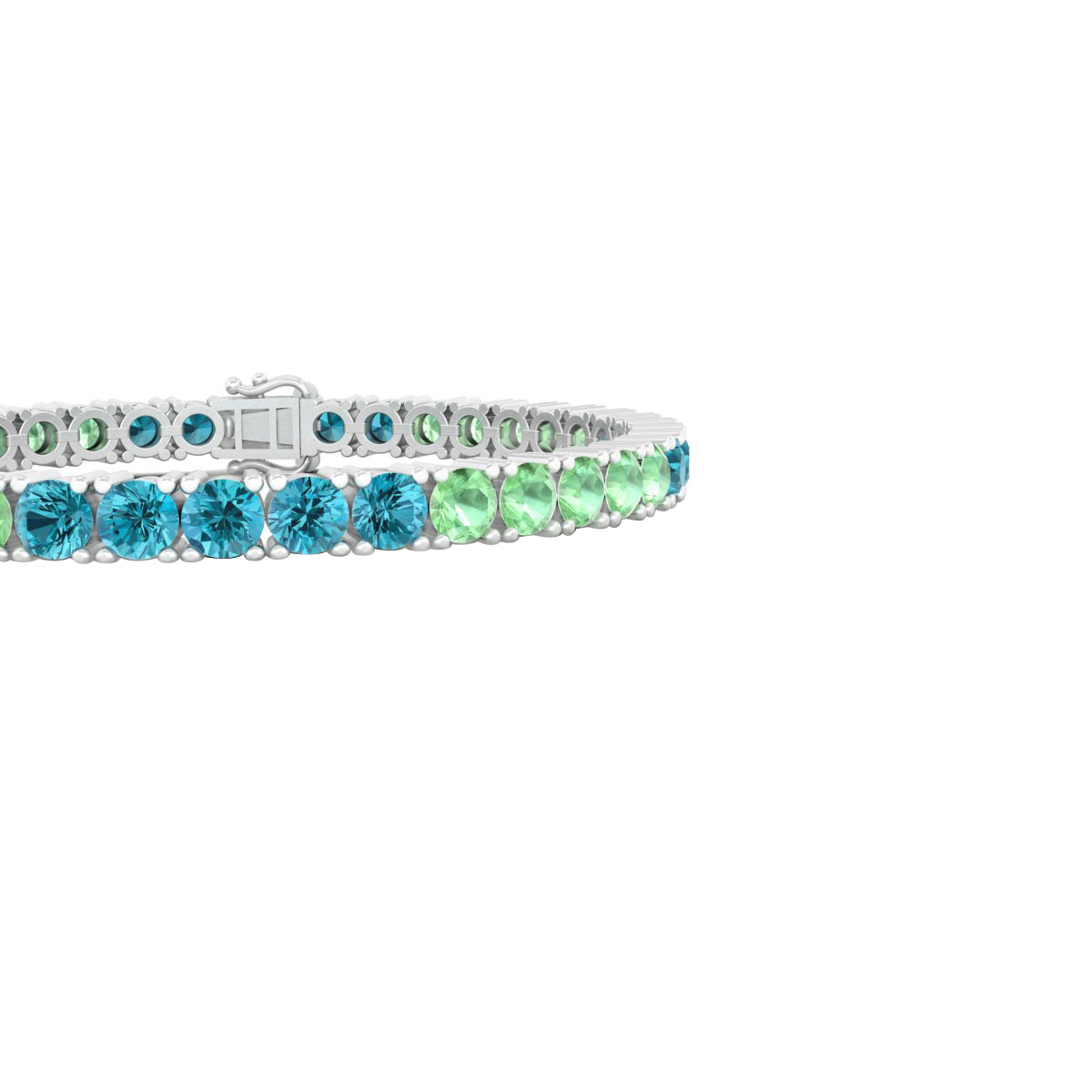 Platinum 950 with Green & Teal Kyanite Bracelet 10.00cts