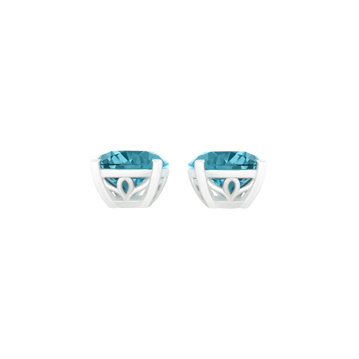 Teal Kyanite Earrings with White Diamond in Platinum 950 5.70cts.