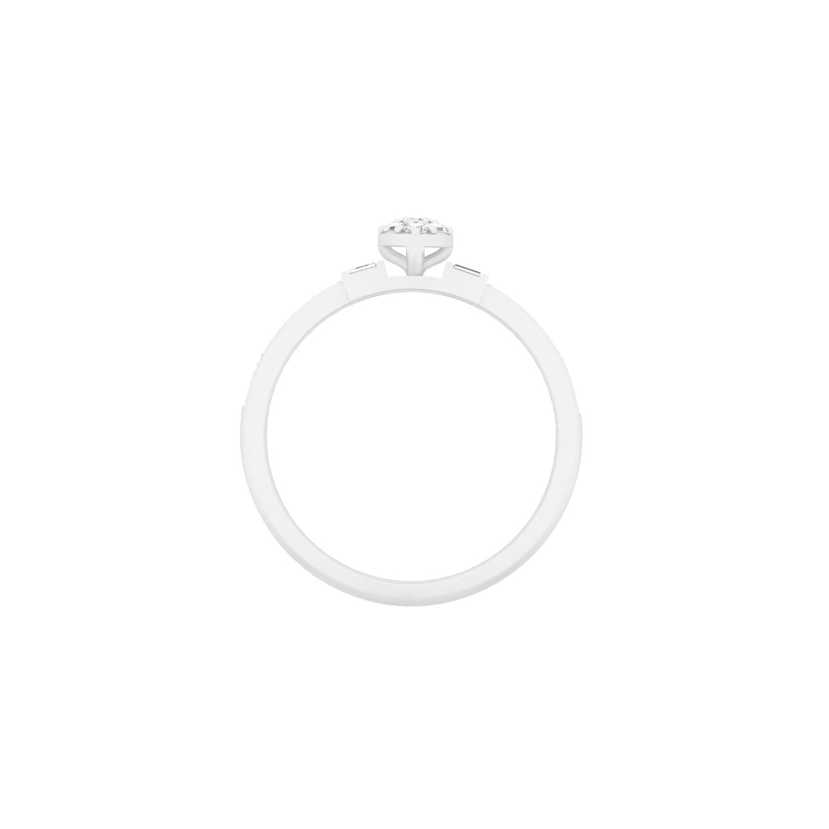 18KT White Gold With White Diamond Engagement Ring 0.23ct