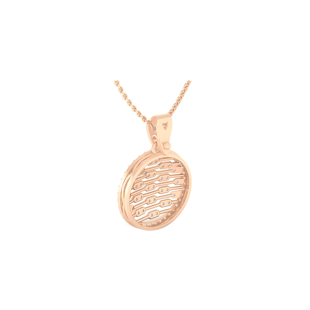 18KT Rose Gold with White Diamond Pendant 0.5cts