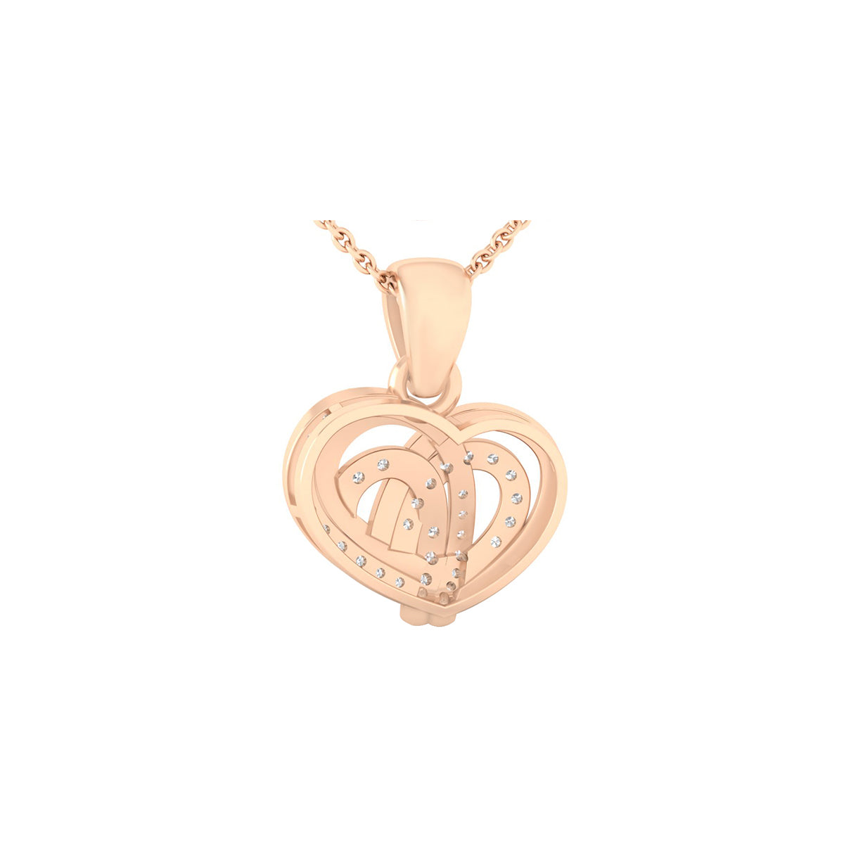 18KT Rose Gold with White Diamond Pendant 0.25cts