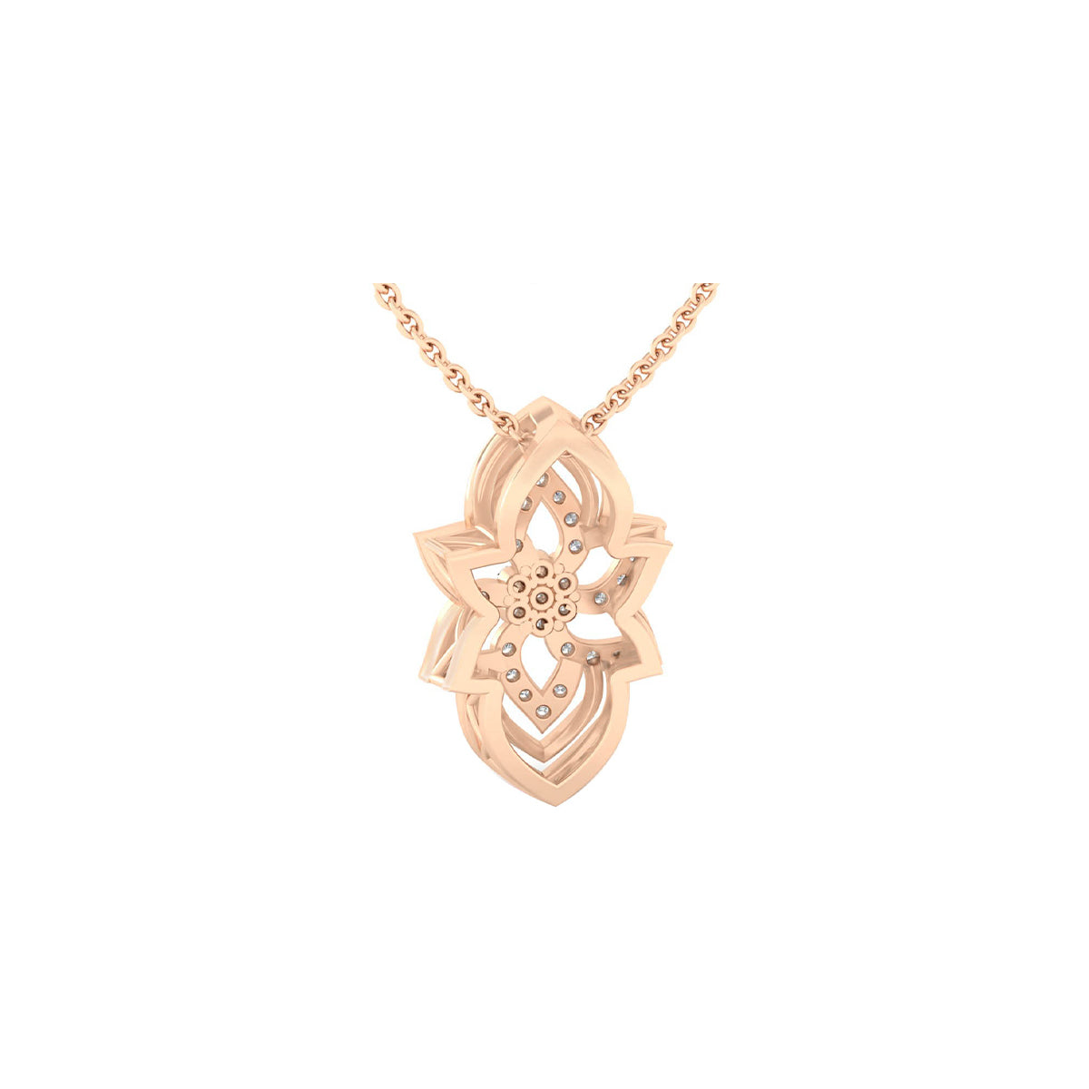 18KT Rose Gold with White Diamond Pendant 0.24cts
