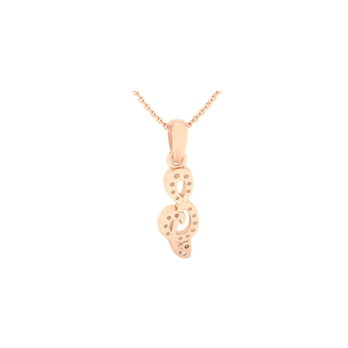 18KT Rose Gold with White Diamond Pendant 0.24cts