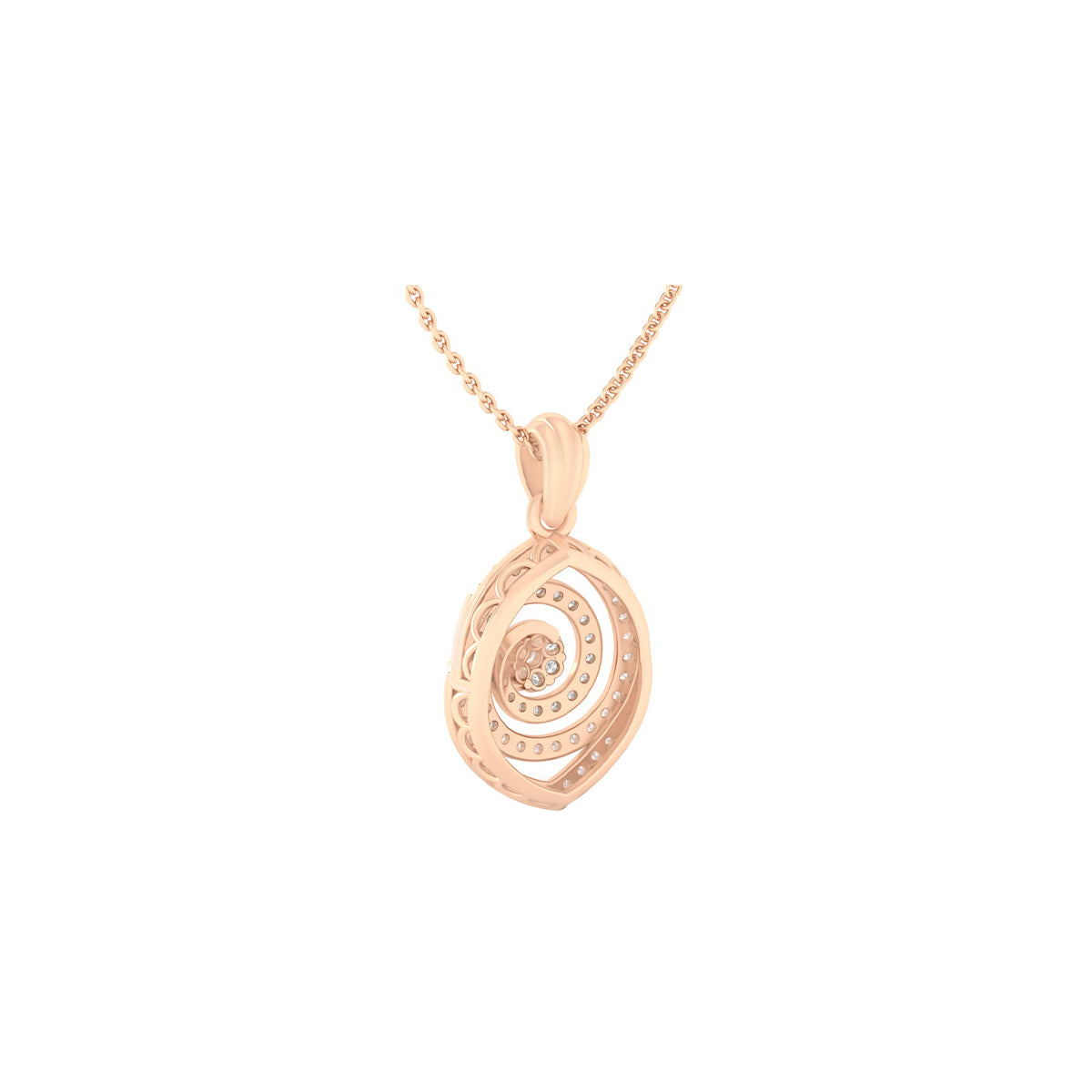 18KT Rose Gold with White Diamond Pendant 0.46cts