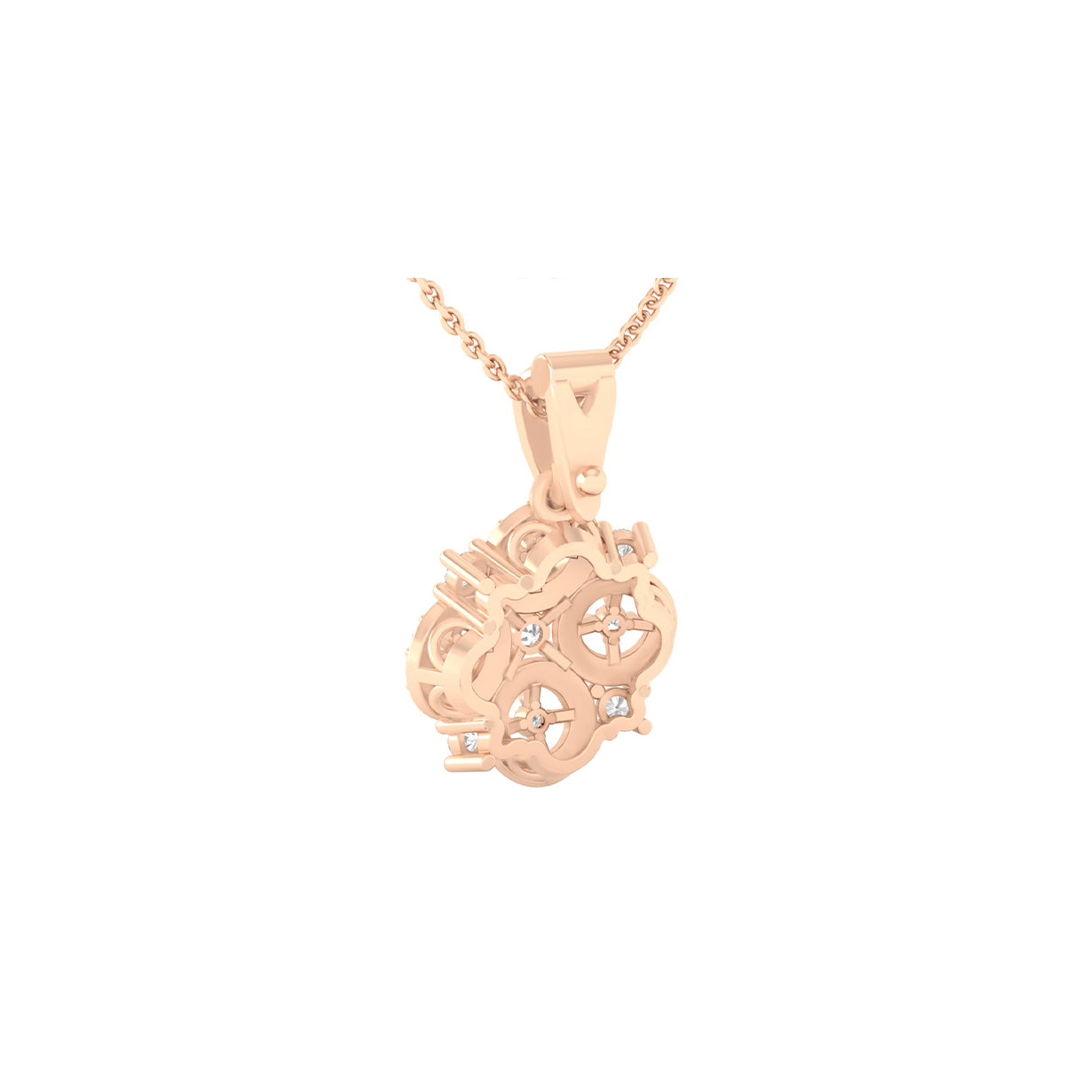 18KT Rose Gold with White Diamond Pendant 0.71cts