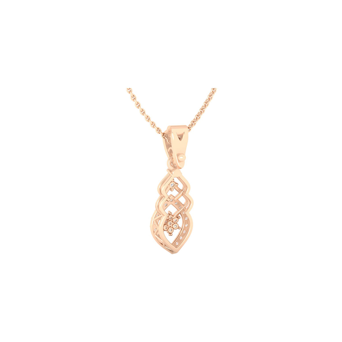 18KT Rose Gold with White Diamond Pendant 0.24cts