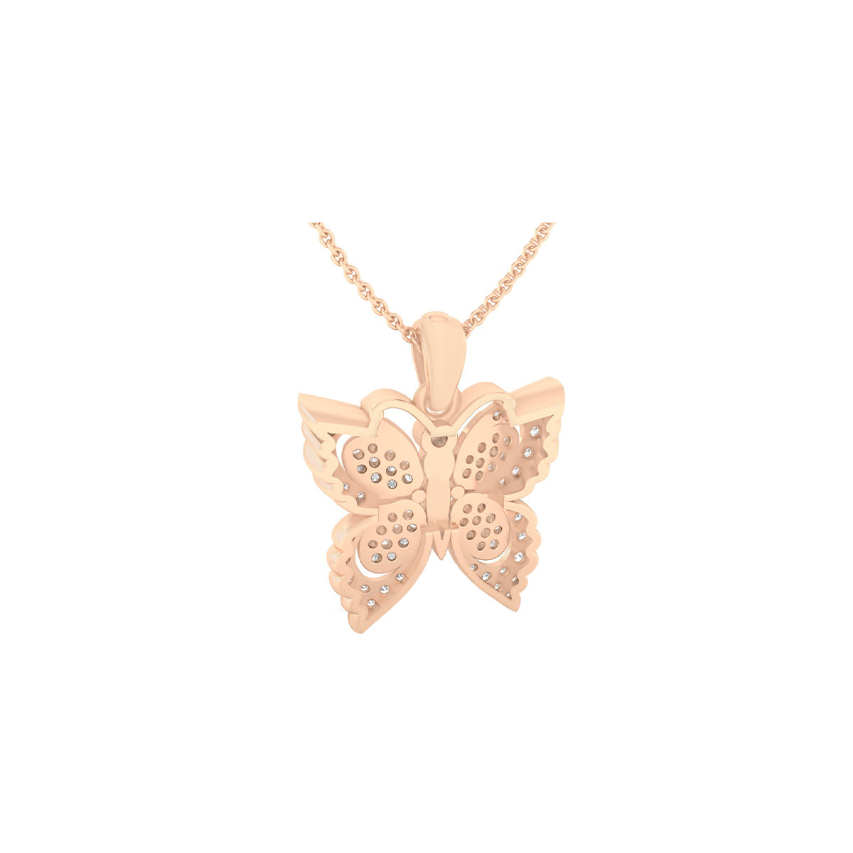 18KT Rose Gold with White Diamond Pendant 0.74cts