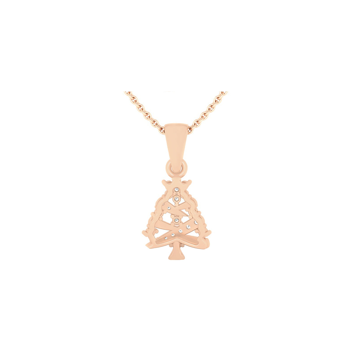 18KT Rose Gold with White Diamond Pendant 0.19cts