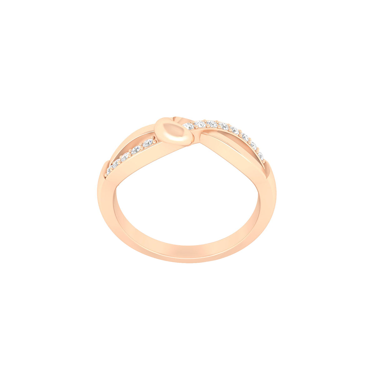18KT Rose Gold with White Diamond Ring 0.13ct