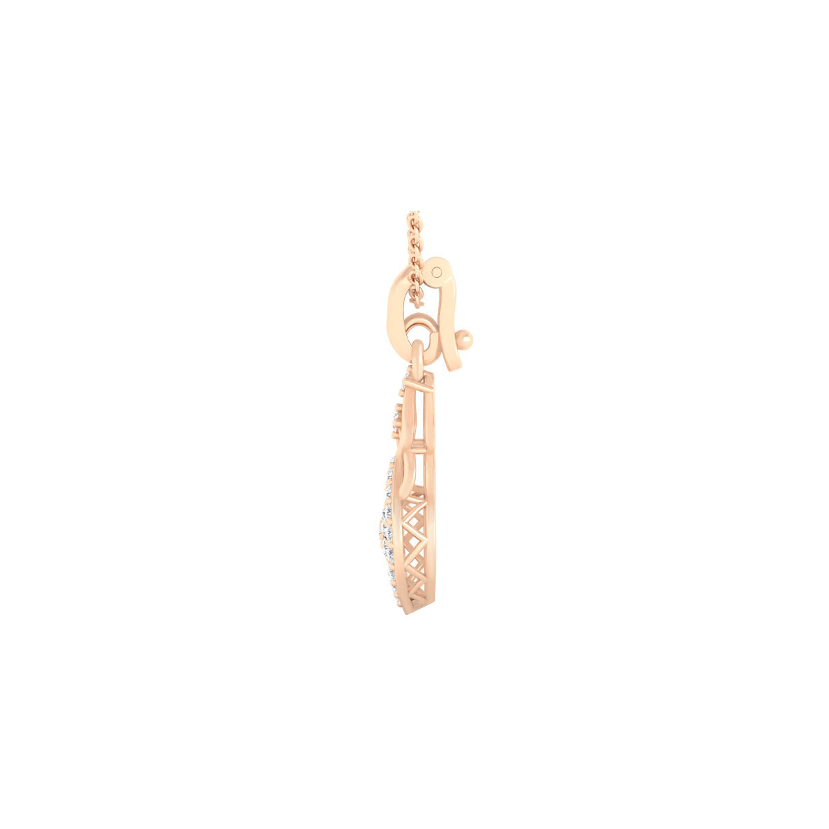 18KT Rose Gold with White Diamond Pendant 0.24cts