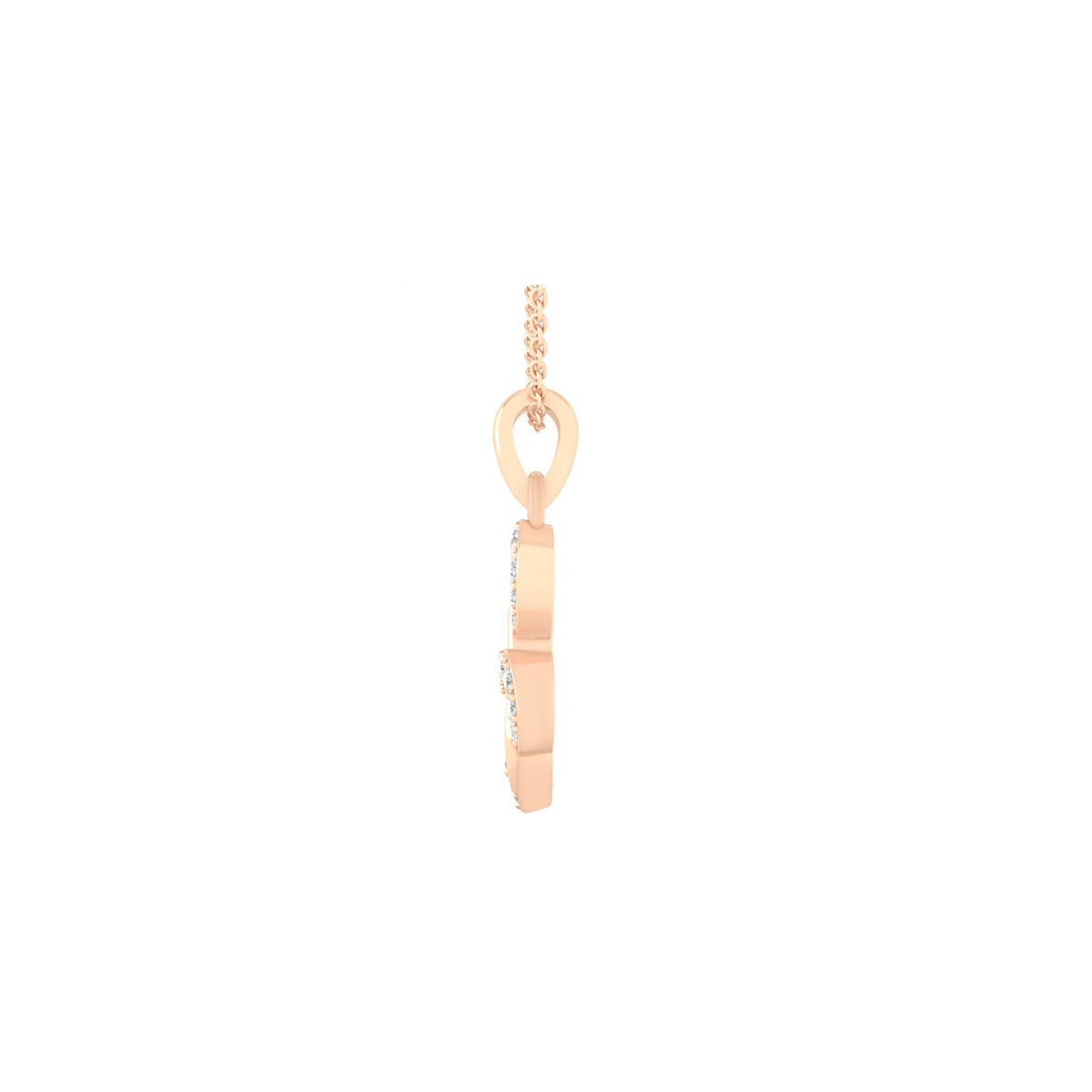 18KT Rose Gold with White Diamond Pendant 0.24cts