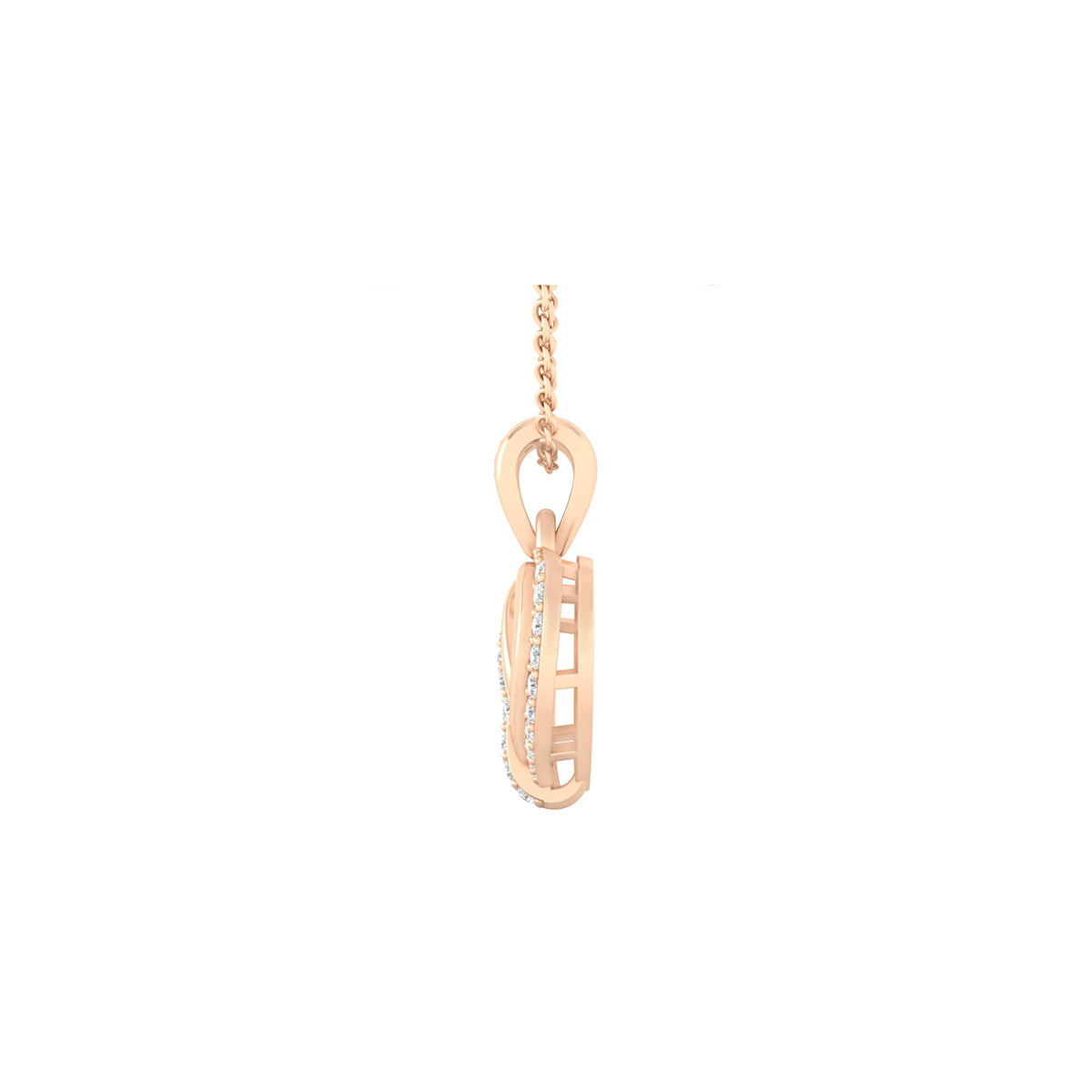 18KT Rose Gold with White Diamond Pendant 0.25cts