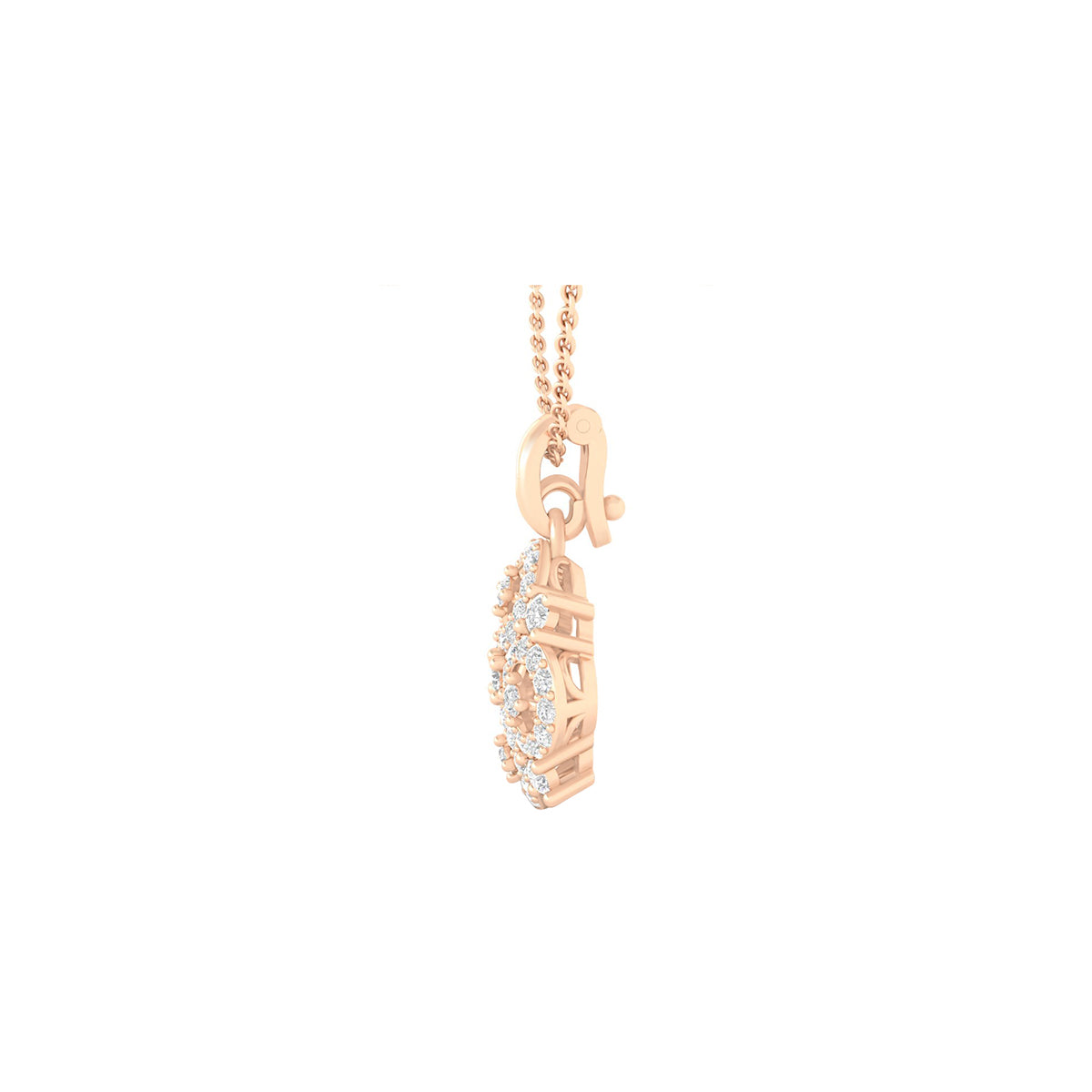 18KT Rose Gold with White Diamond Pendant 0.71cts