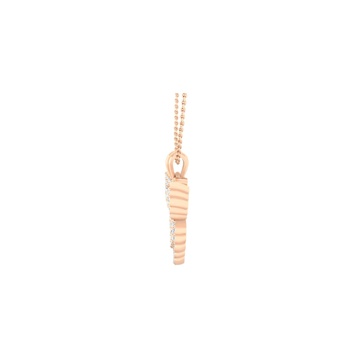 18KT Rose Gold with White Diamond Pendant 0.74cts