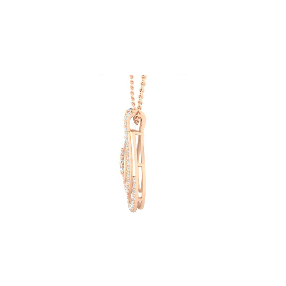18KT Rose Gold with White Diamond Pendant 0.42cts