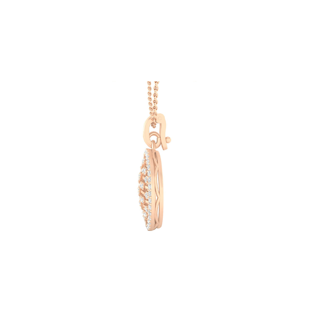 18KT Rose Gold with White Diamond Pendant 0.5cts