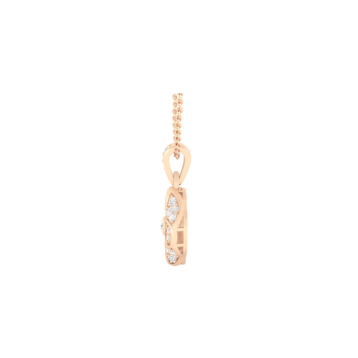 18KT Rose Gold with White Diamond Pendant 0.43cts