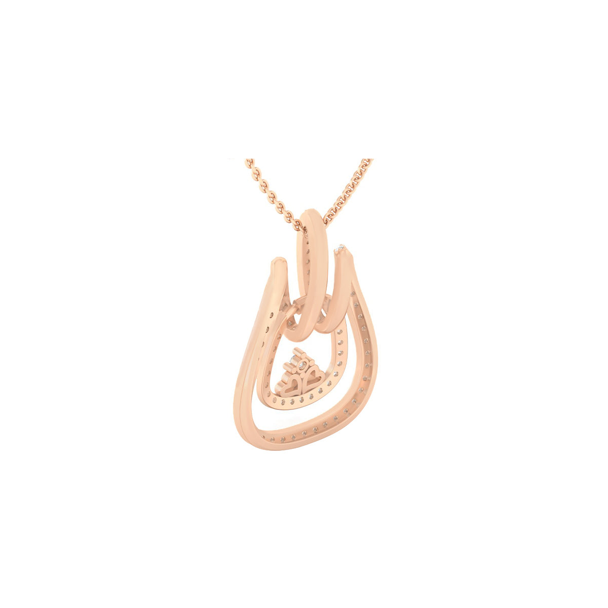 18KT Rose Gold with White Diamond Pendant 0.59cts