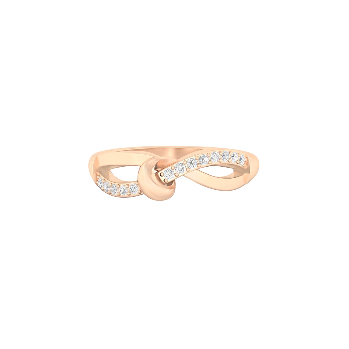 18KT Rose Gold with White Diamond Ring 0.13ct