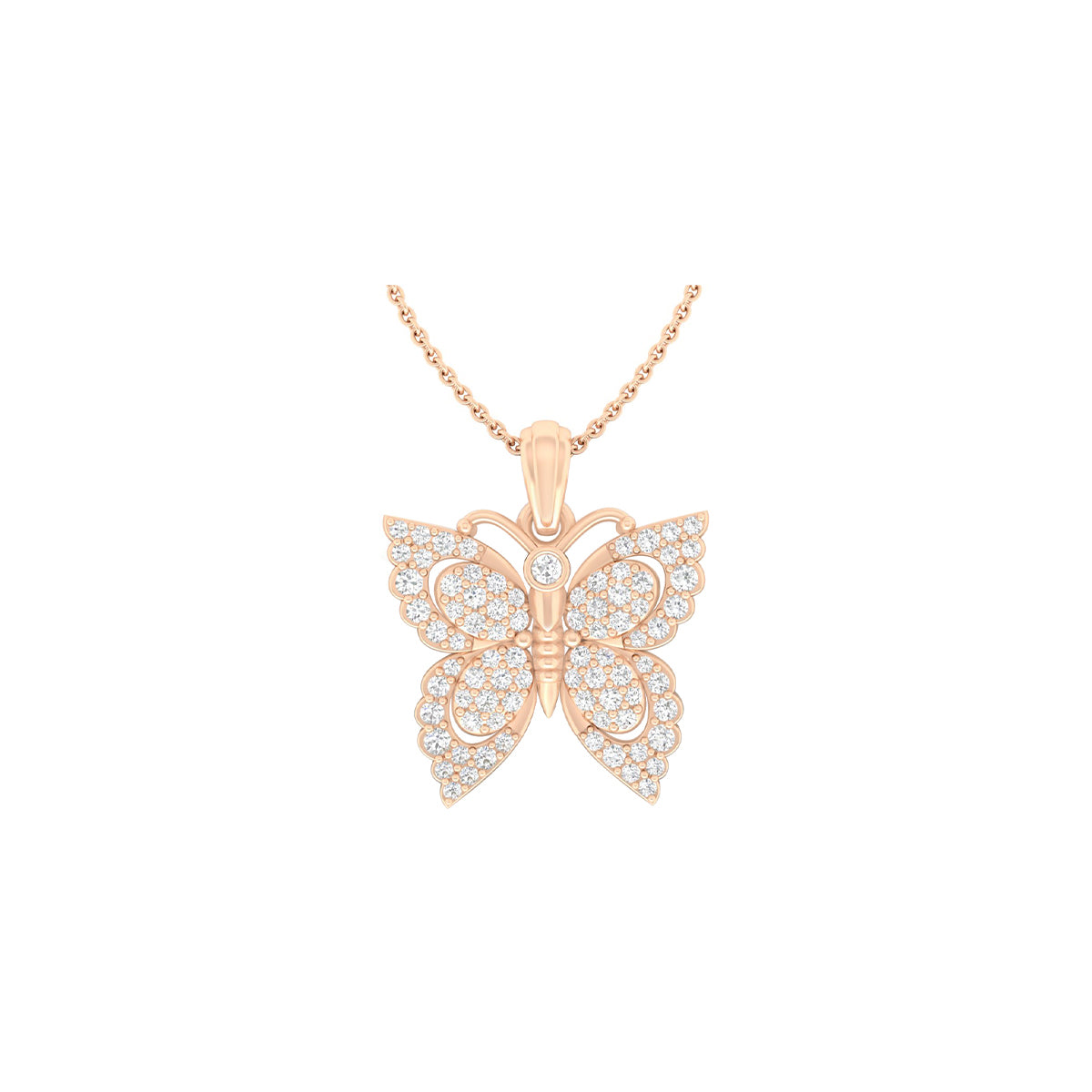 18KT Rose Gold with White Diamond Pendant 0.74cts