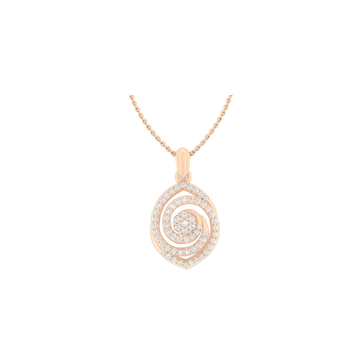 18KT Rose Gold with White Diamond Pendant 0.46cts
