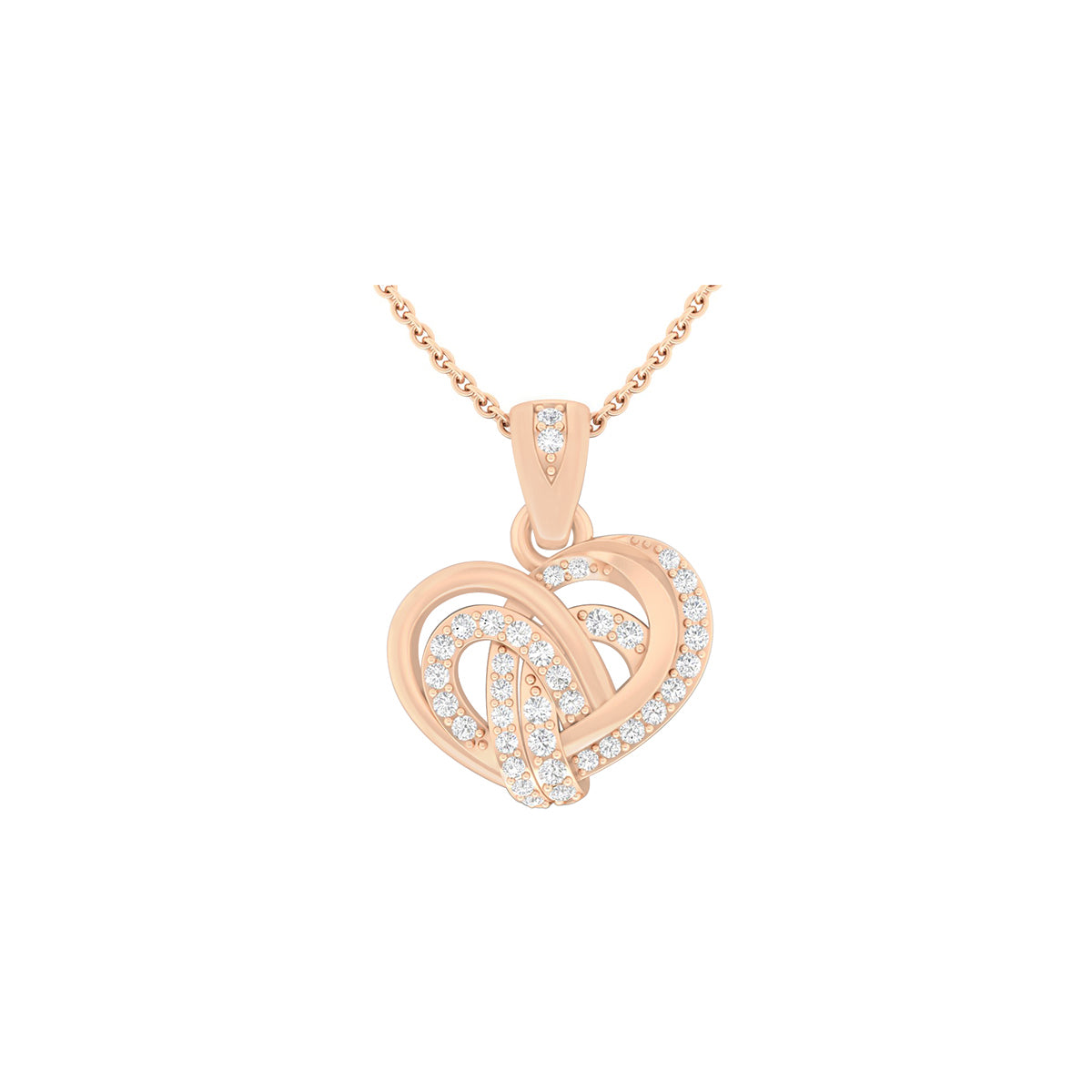 18KT Rose Gold with White Diamond Pendant 0.25cts