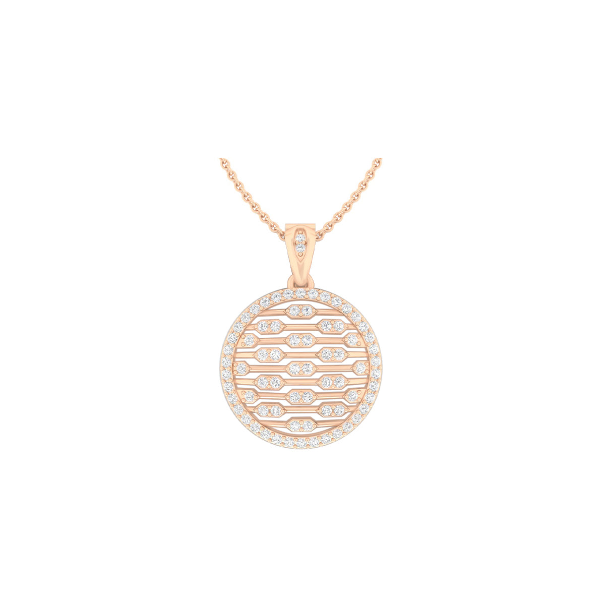18KT Rose Gold with White Diamond Pendant 0.5cts