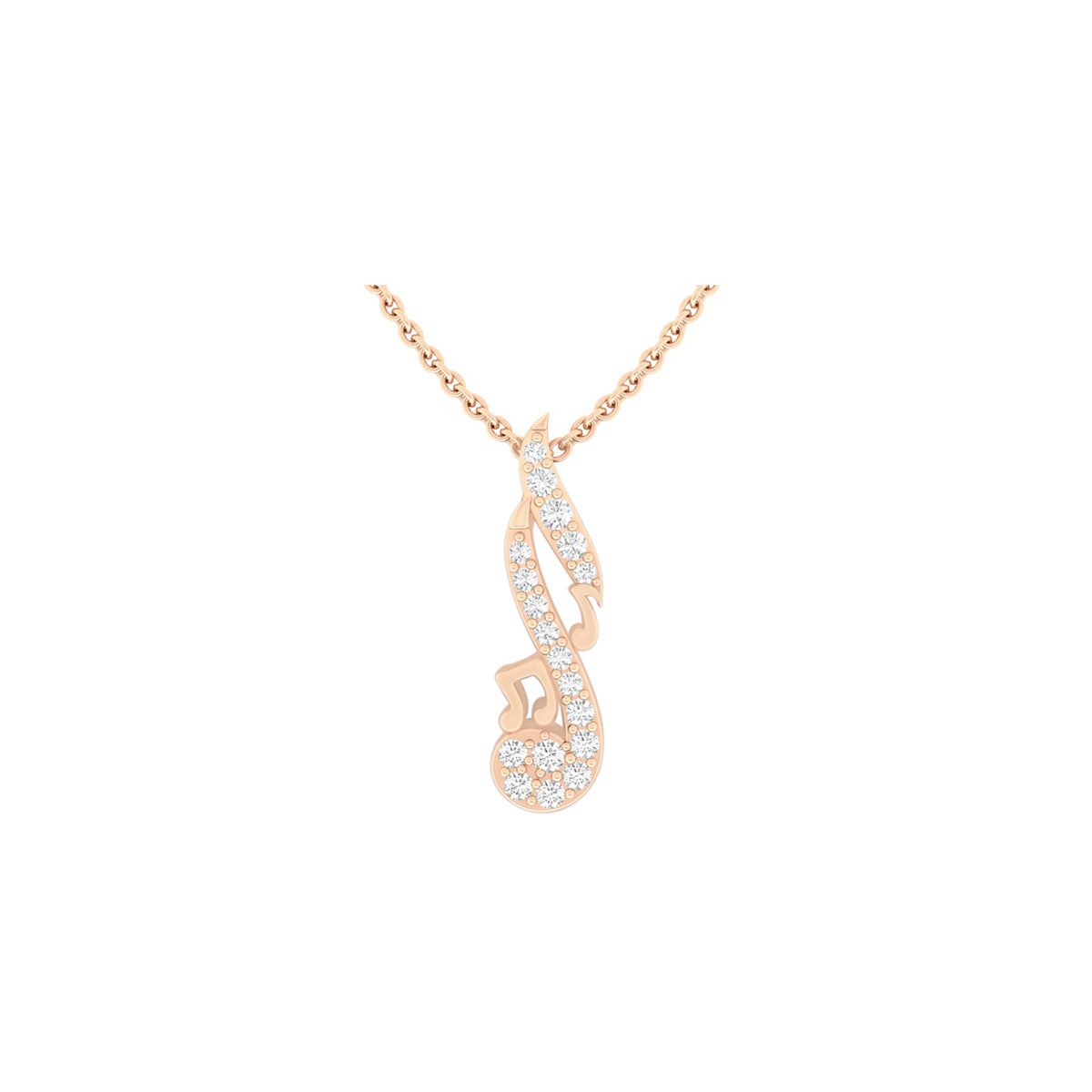 18KT Rose Gold with White Diamond Pendant 0.15cts