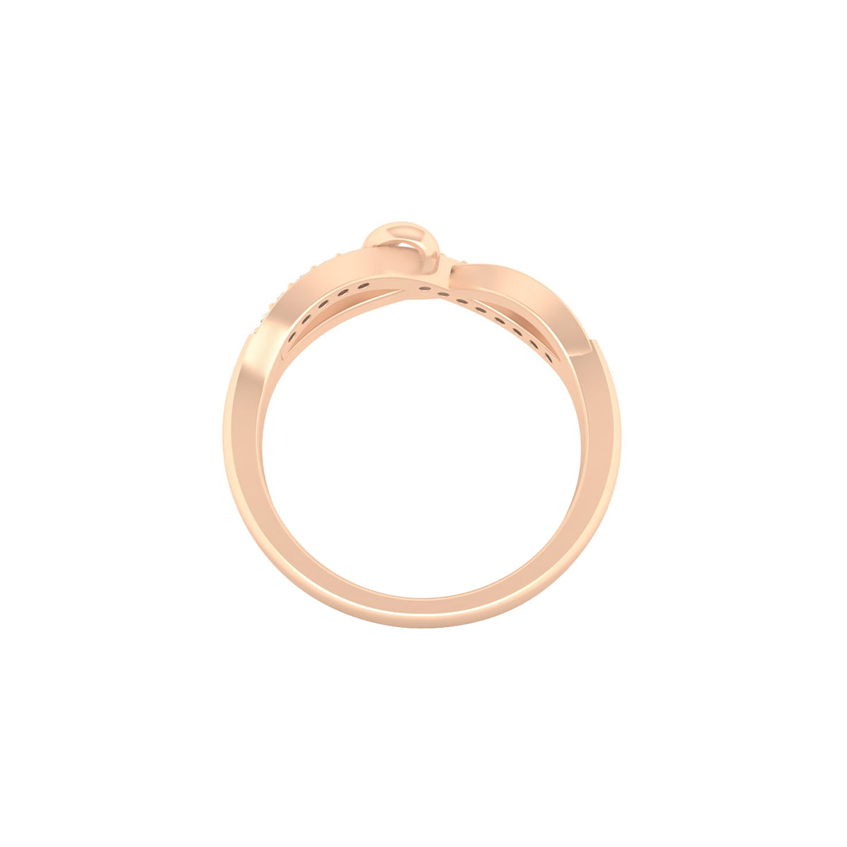 18KT Rose Gold with White Diamond Ring 0.13ct